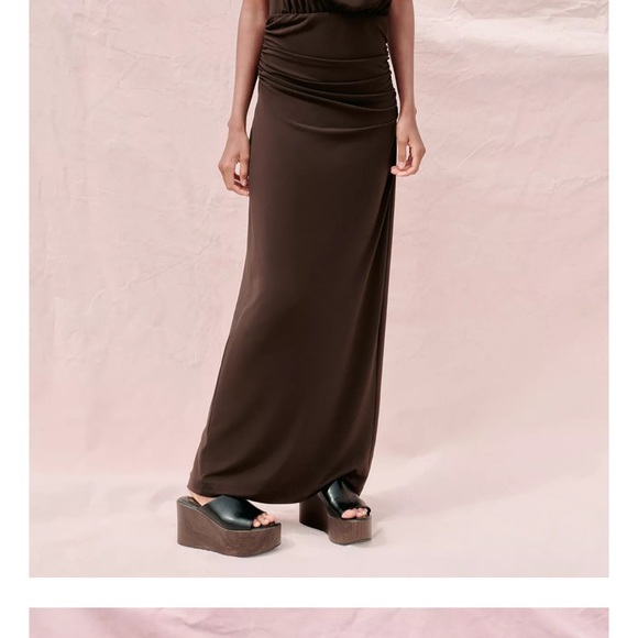 Zara Chocolate Brown Halter Maxi Dress - Picture 4 of 6